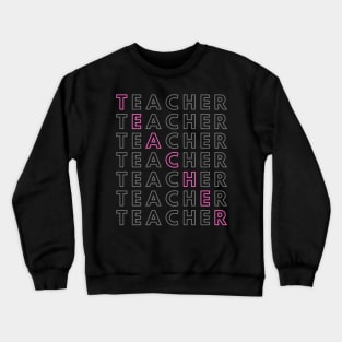 Teacher Grid Word Art Crewneck Sweatshirt